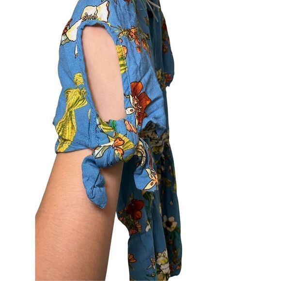 Xhilaration Bright Blue Floral Romper - Picture 6 of 10